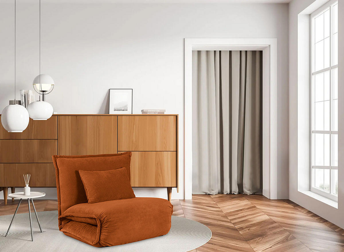 SCHLAFSESSEL - Rostfarben, Textil/Metall (100/73/85cm) - home24
