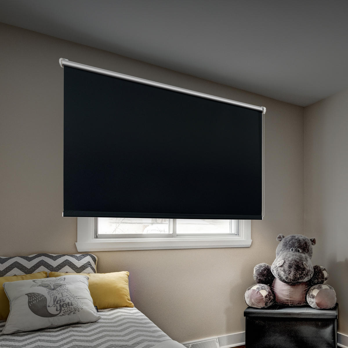 VERDUNKELUNGSROLLO Schwarz, 45 cm x 180 cm 120 cm x 180 cm - Schwarz, Kunststoff (120/180cm) - STORESDECO