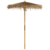 TIKI-SCHIRM Mit Bananenblatt-Dach 150 Cm Bambus - Braun, Naturmaterialen (150/150cm) - vidaXL