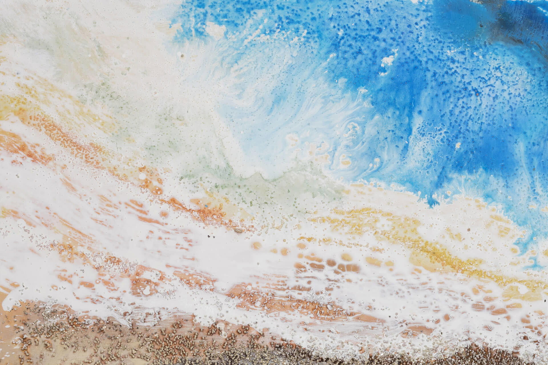 ACRYLBILD HANDGEMALT 120/60 cm - Blau/Braun, Holz/Textil (1.68/60cm) - KUNSTLOFT