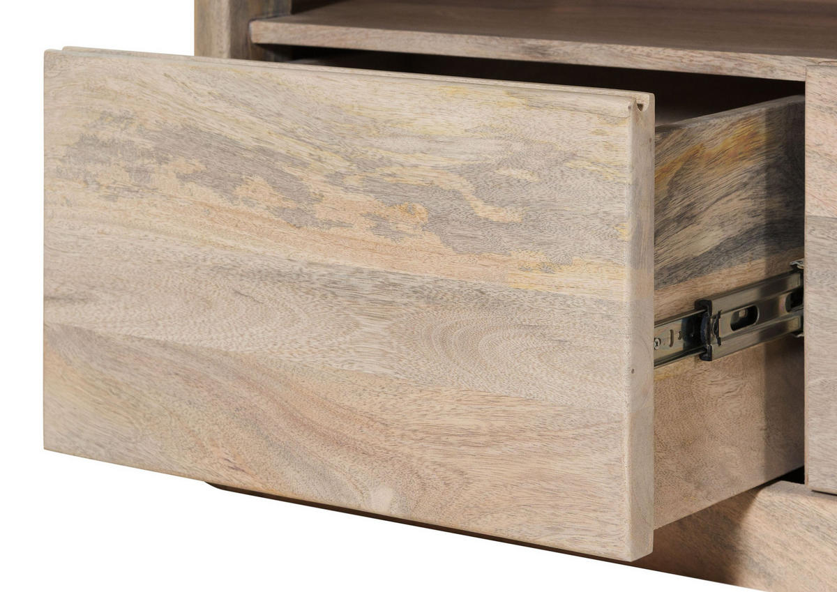 TV-BOARD Mango 190x50x60 weiß lackiert TORONTO #347 - Weiß, Holz (190/60/50cm) - Massivmoebel24