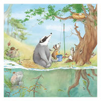 FOTOTAPETE Wassili Waschbär - Ein Fahrstuhl für Elsa 240/240 cm - Türkis, Papier (240/240cm) - Bilderwelten