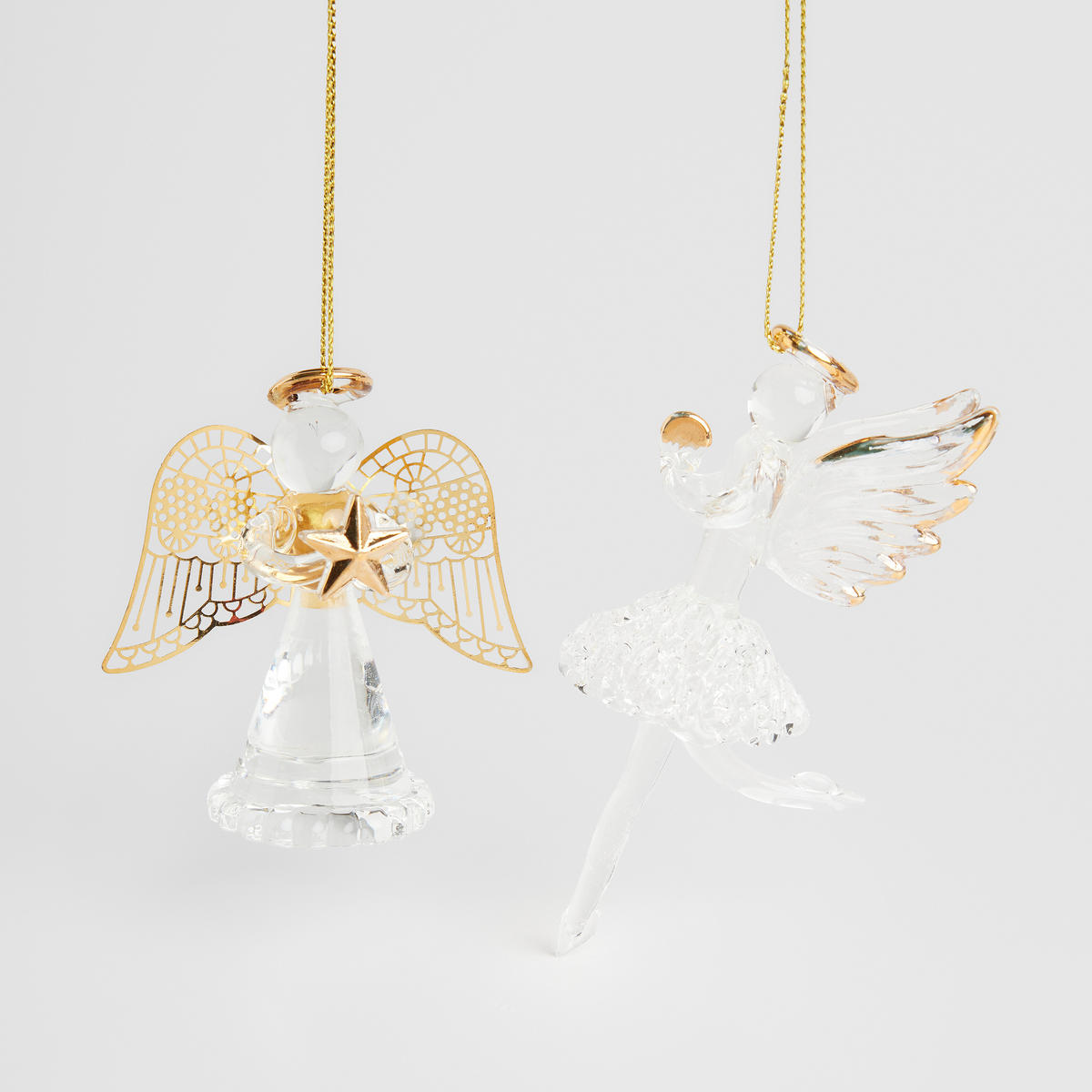 WEIHNACHTSDEKO Hängend ENGEL, 7 x 6 cm, Gold, Christbaumschmuck, Weihnachtsbaumdekoration, Christmas, Xmas - Goldfarben, Glas (4/7/6cm) - home&you