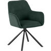 ARMLEHNENSTUHL Cord Grün - Schwarz/Grün, Textil/Metall (58/84/59cm) - CLP