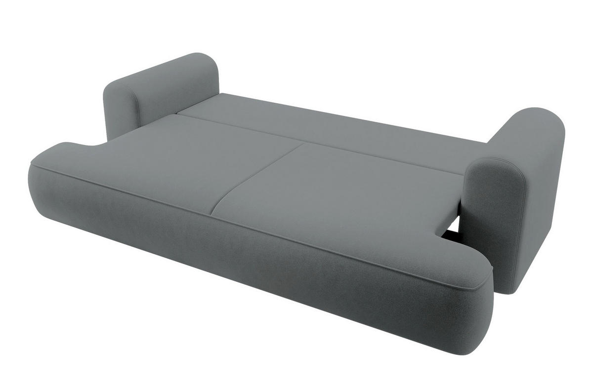 SCHLAFSOFA Ovo Dunkelgrau Velours - Dunkelgrau, Textil (250/103/110cm) - Selsey