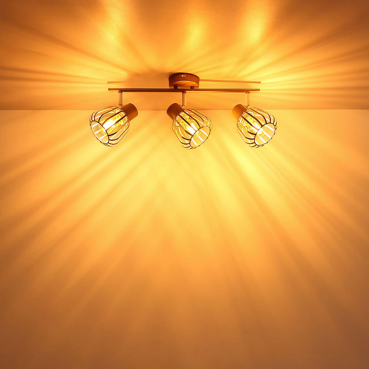 LED DECKENLEUCHTE OLIN Metall Braun, 3-flammiger Spot - Braun, Glas (50/17.5/12.5cm) - Globo Lighting