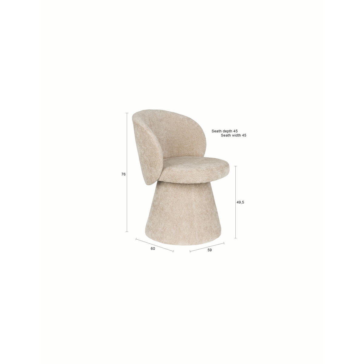 ESSZIMMERSTÜHLE Milly Taupe - Taupe, Kunststoff (60/76/59cm) - Housecraft Living