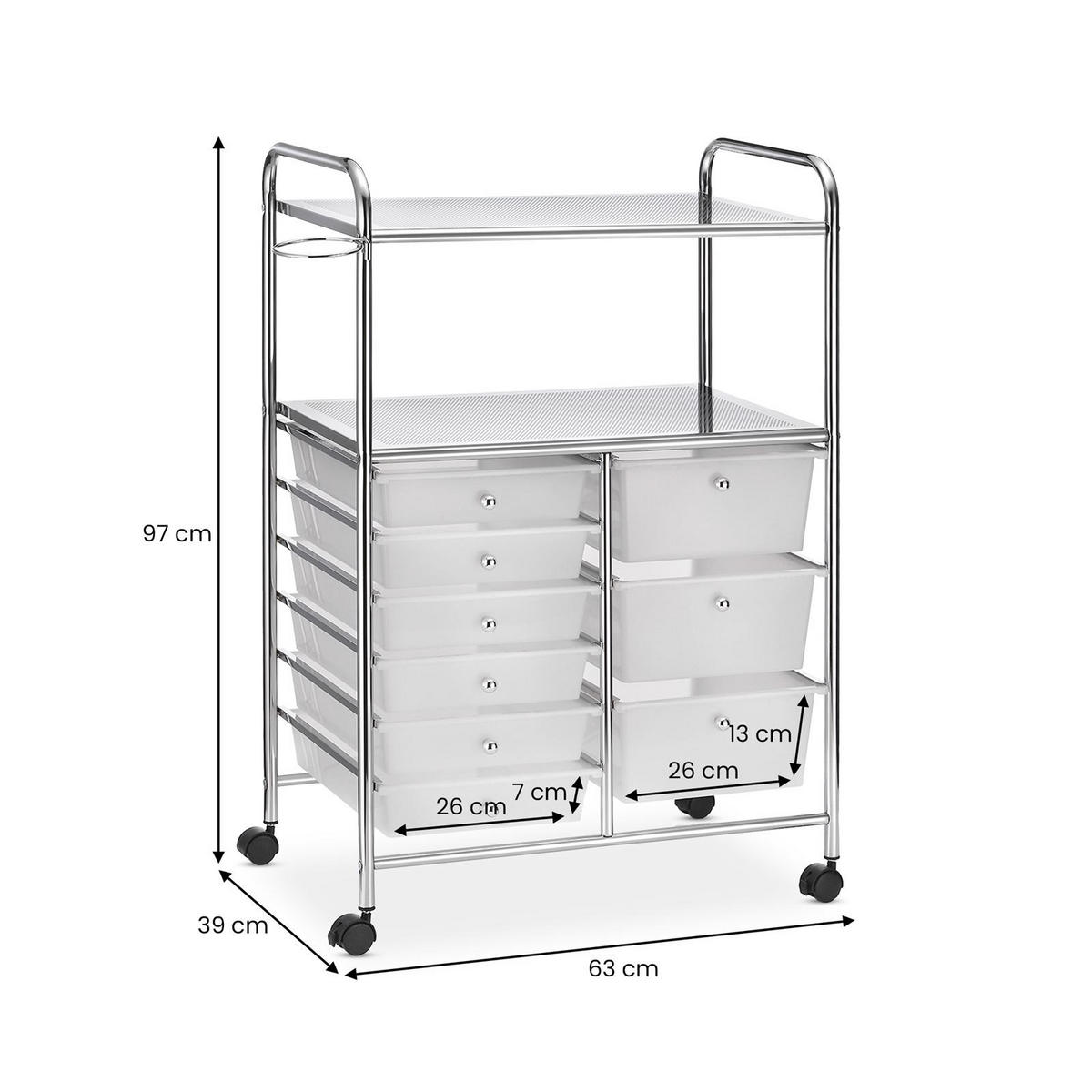 BADROLLWAGEN MARITA weiß - Weiß, Kunststoff/Metall (63/97/39cm) - IDIMEX