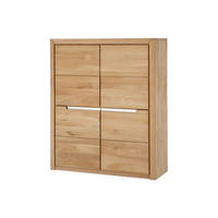 STAURAUMSCHRANK Ianka 114x134x41 aus Massivholz Wildeiche Bianco geölt - Wildeiche, Holz (114/134/41cm) - 58aufmkessel