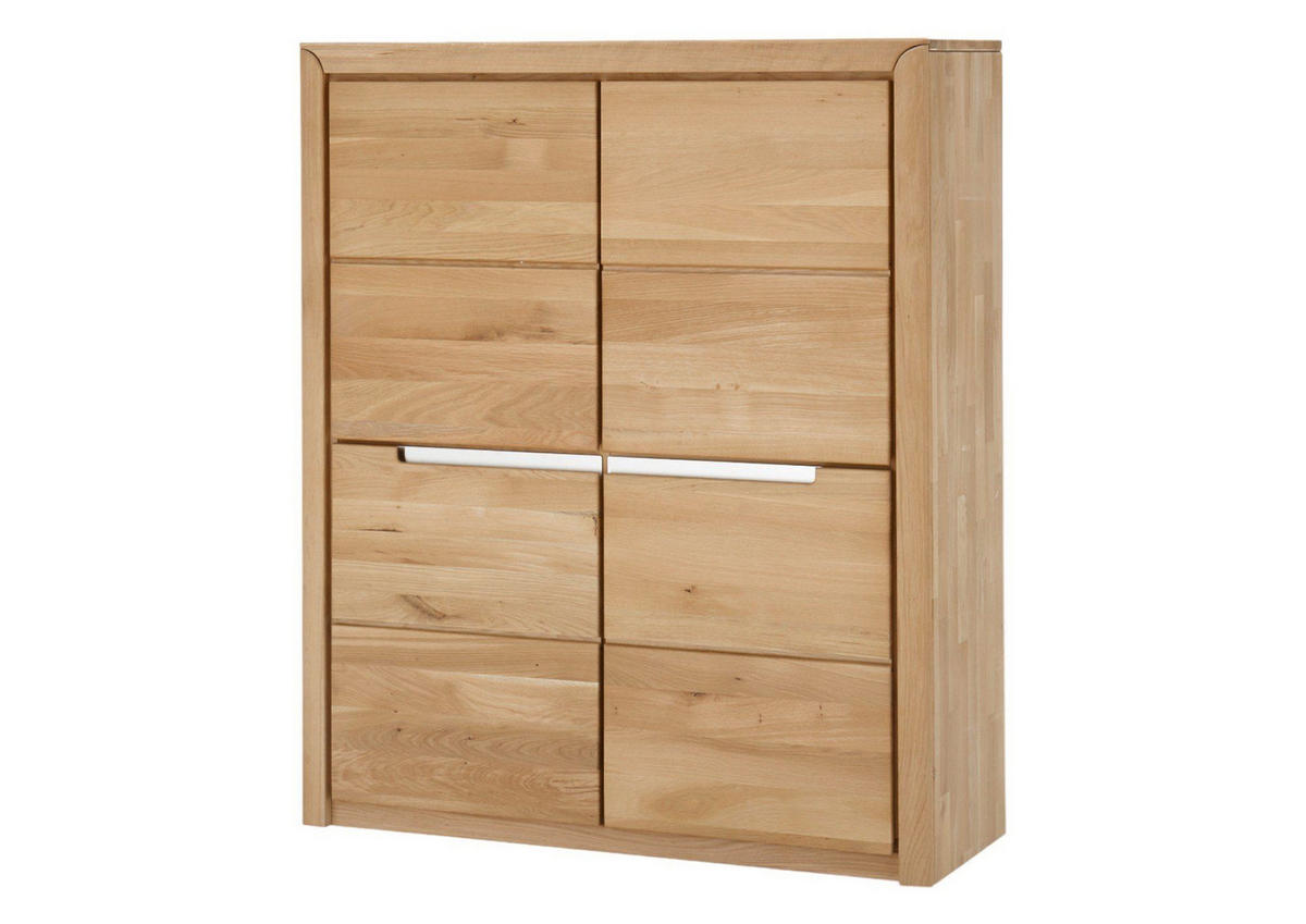 STAURAUMSCHRANK Ianka 114x134x41 aus Massivholz Wildeiche Bianco geölt - Wildeiche, Holz (114/134/41cm) - 58aufmkessel