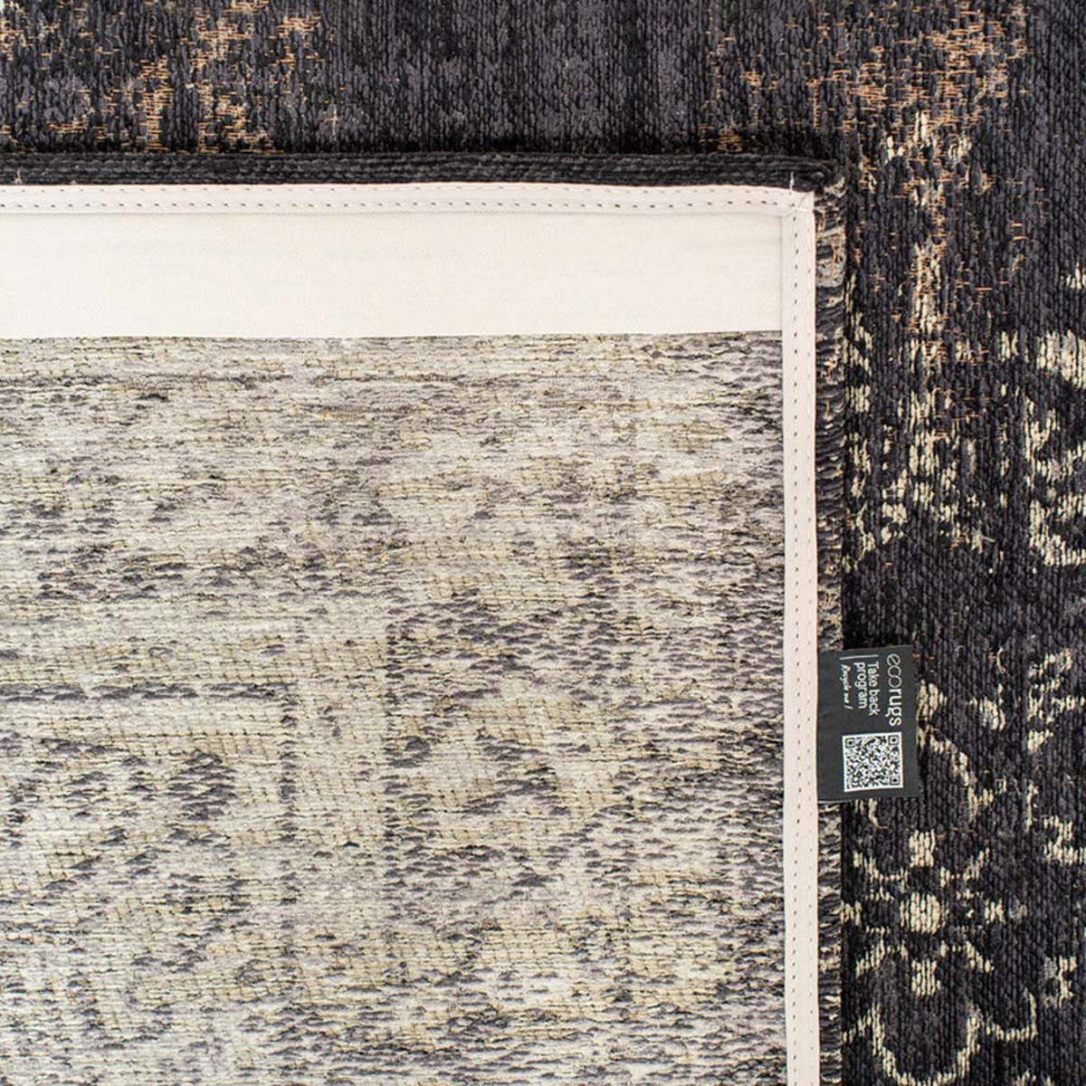 TEPPICH Mineral Black Fading World Medallion 200/280 cm - Schwarz, Textil (200/280cm) - Louis De Poortere