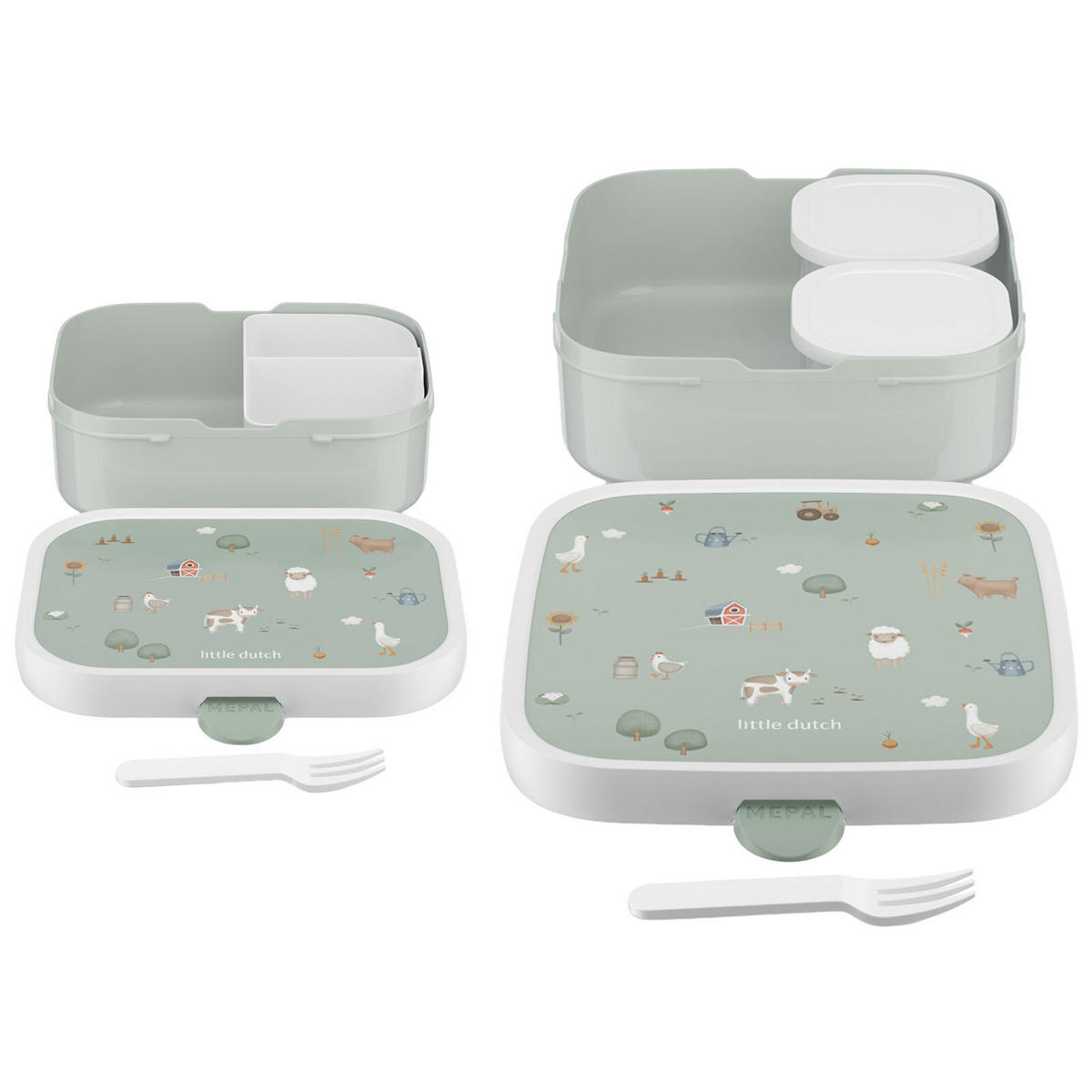 BROTDOSEN-SET Campus (2025) Little Farm 2er Set - Grün, Kunststoff (1/1/1cm) - Mepal