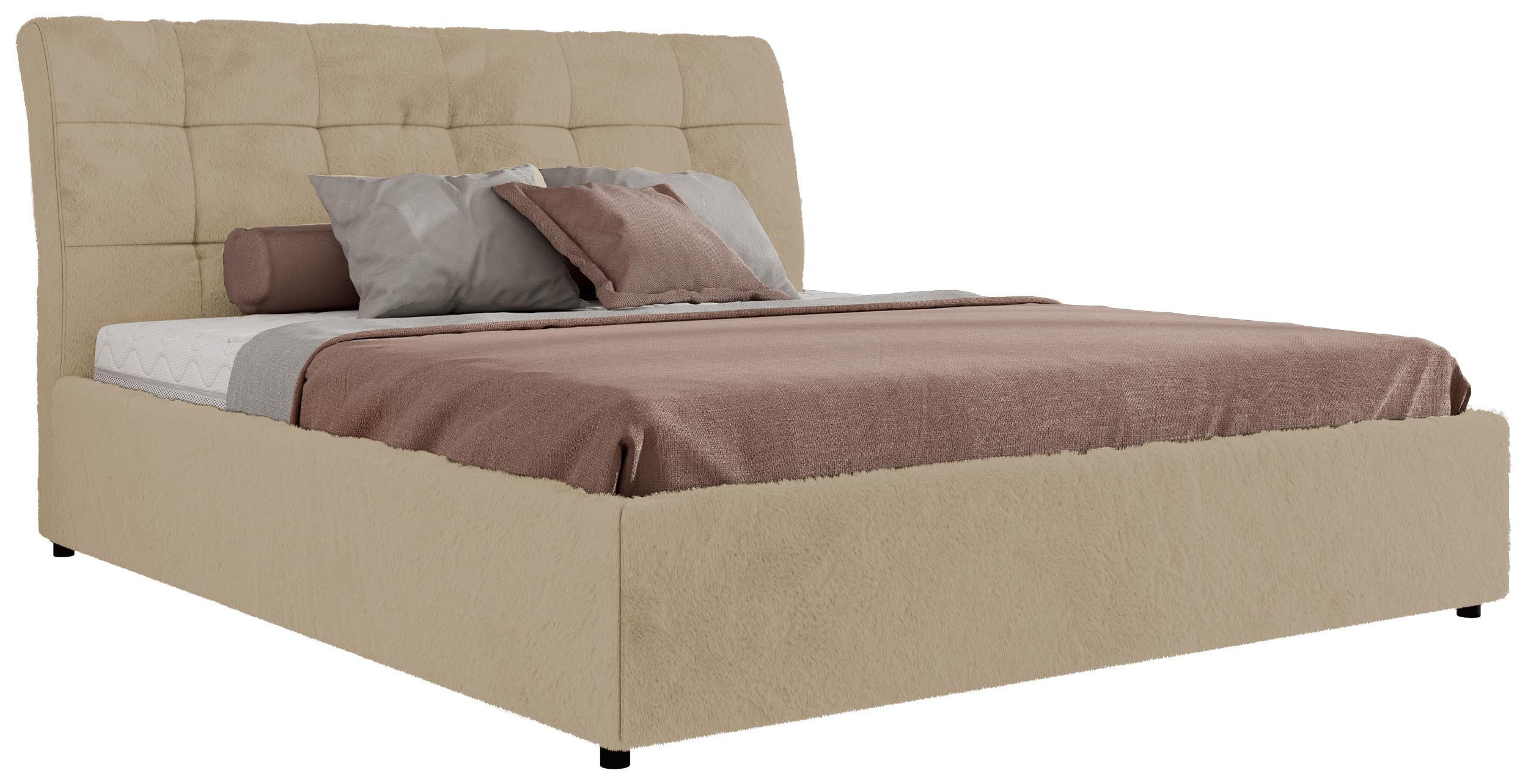 POLSTERBETT GALA CLASSIC 180/200 - Creme Plüsch - Multipocket-Matratze - Creme, Textil (180/200cm) - MKS