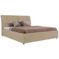 POLSTERBETT GALA CLASSIC 140/200 - Creme Plüsch - ohne Matratze - Creme, Textil (140/200cm) - MKS