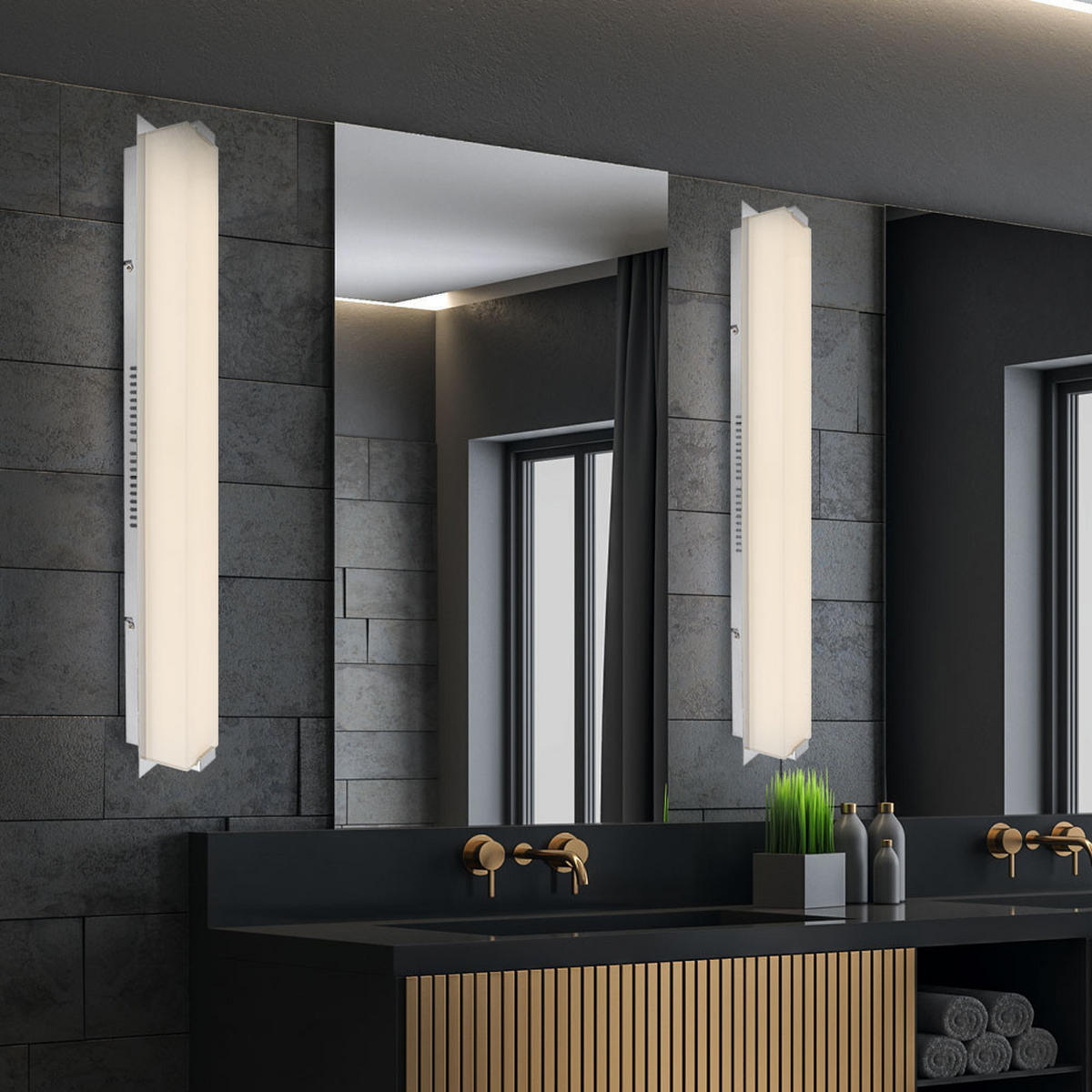 LED WANDLEUCHTE ABRUZZO Chrom Silber - Silberfarben, Glas (11/10/81cm) - Globo Lighting