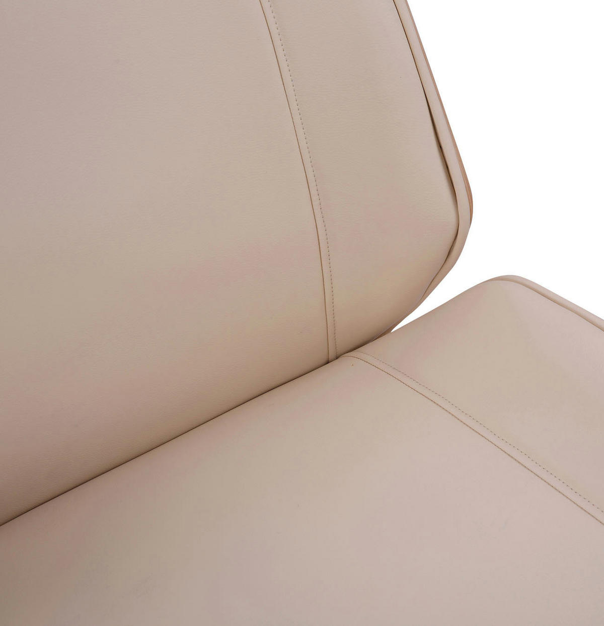 DREHSTUHL Lederlook Natura/Creme - Chromfarben/Eukalyptusholzfarben, Textil/Metall (58/110/66cm) - CLP