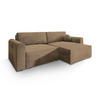 ECKSOFA FIANO M Beige Velours-Stoff mit Schlaffunktion - Beige, Holz (245/148cm) - MASSENO