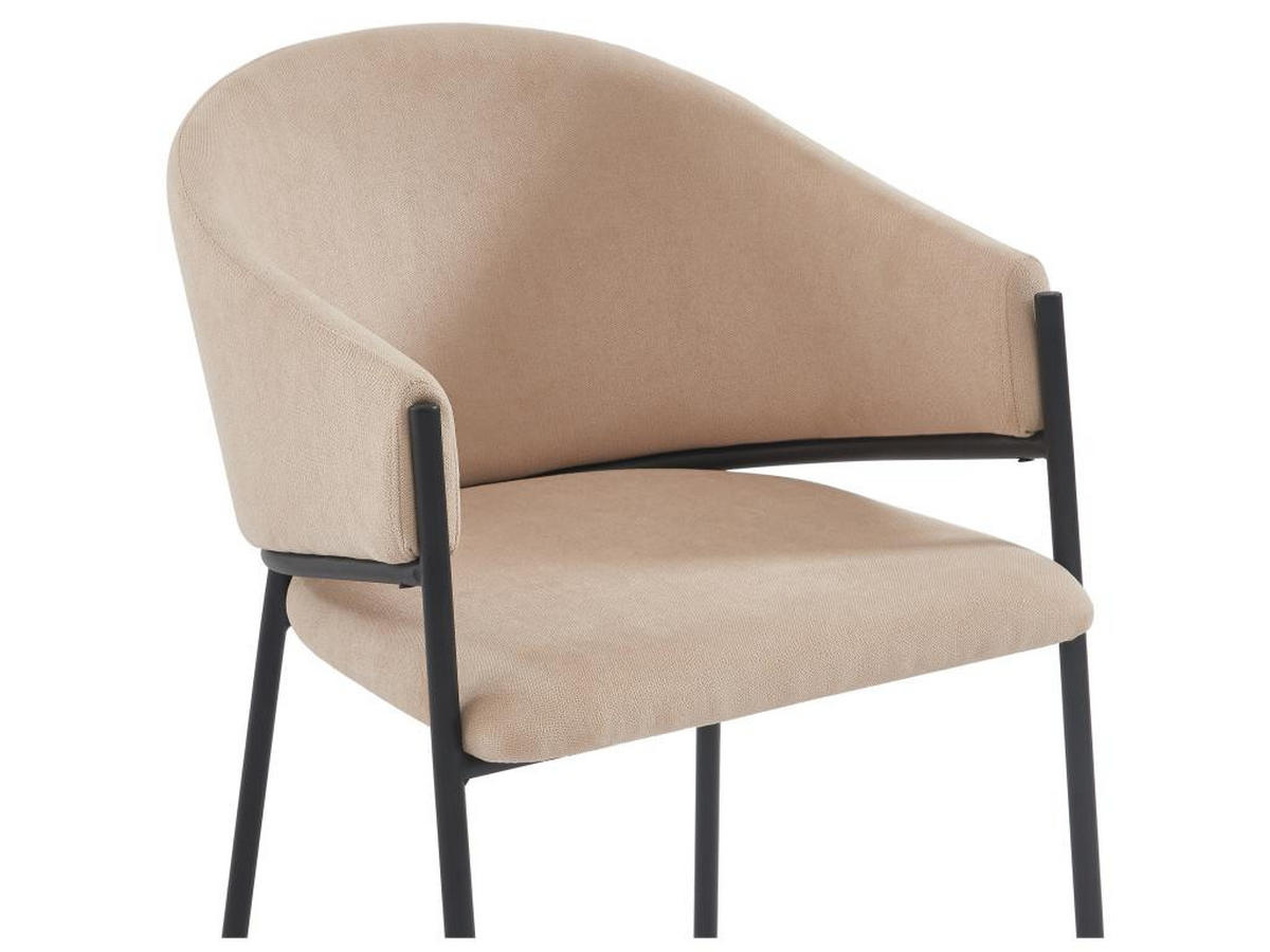 STUHL mit Armlehnen 2er-Set - Stoff & Metall - Beige - ORDIDA - Beige, Textil (61/80/53cm) - Pascal Morabito