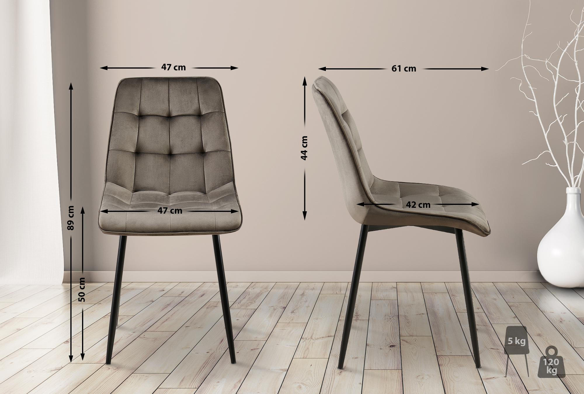 Thumbnail - CLP Stuhl, Anthrazit, Textil, 47x89x61 cm, Esszimmer, Stühle, Esszimmerstühle, Vierfußstühle