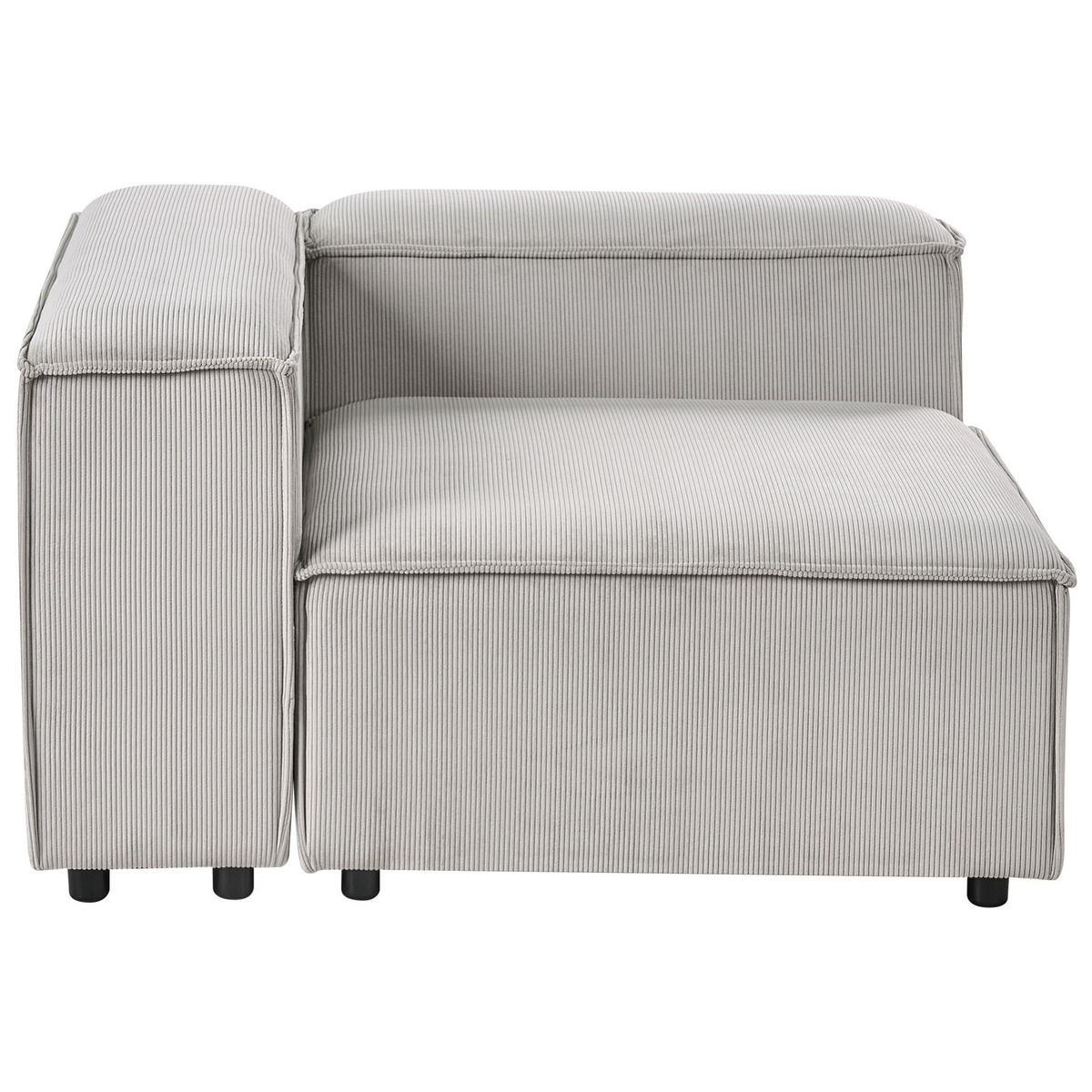 ECKMODUL Cord Taupe rechtsseitig Ardal - Taupe, Textil (120/68/120cm) - Beliani