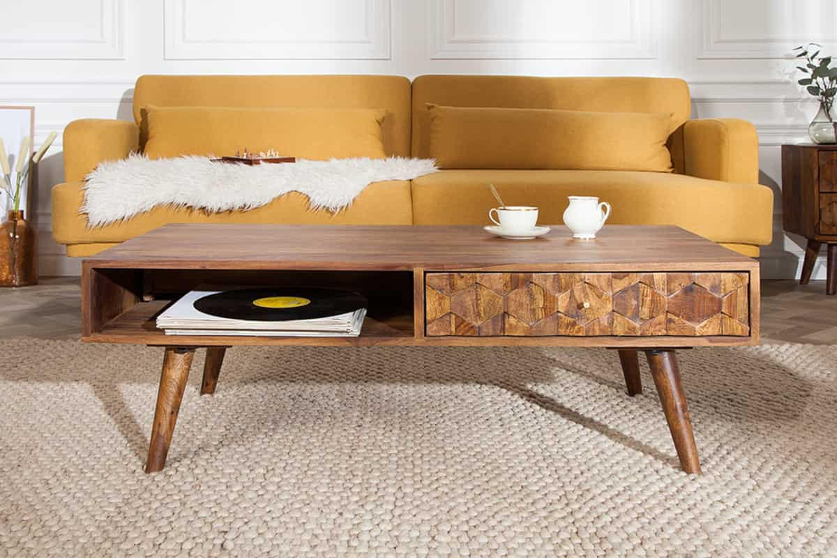 COUCHTISCH MYSTIC LIVING Sheesham rechteckig Natur 100cm - Braun, Holz (52/100/40cm) - riess-ambiente