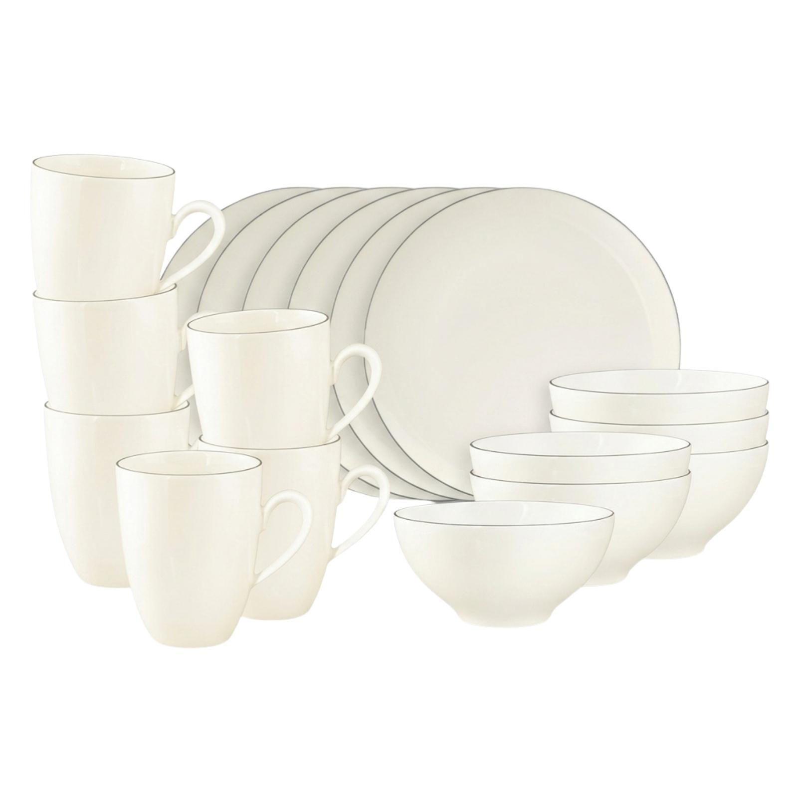 FRÜHSTÜCKSSERVICE Savona Grey Line creme 18er Set - Creme, Keramik (1/1/1cm) - Seltmann Weiden