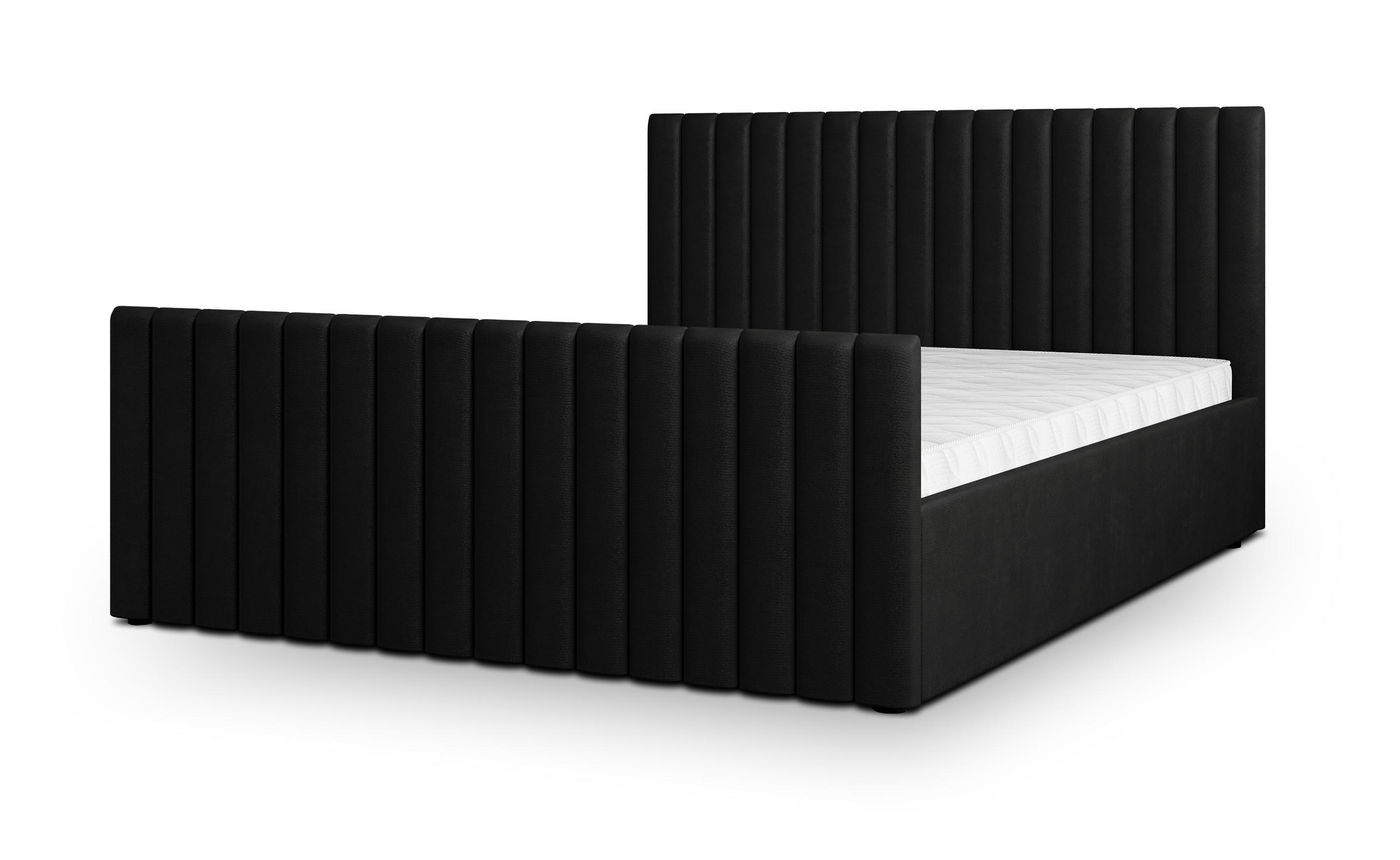 POLSTERBETT CANOVA 180x200 cm mit Bettkästen - Schwarz - Schwarz, Holz (180/200cm) - MASSENO