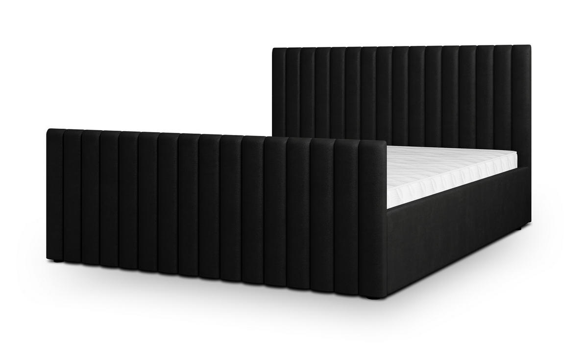 POLSTERBETT CANOVA 140x200 cm mit Bettkästen - Schwarz - Schwarz, Holz (140/200cm) - MASSENO