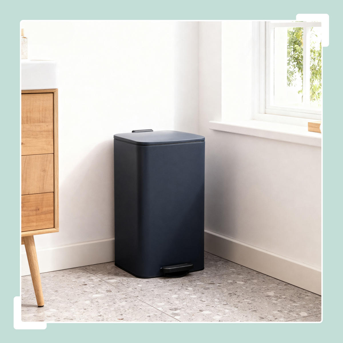 MÜLLEIMER - Grau, Kunststoff/Metall (29/53/34cm) - Relaxdays