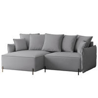 ECKSOFA MARCO Links, mit Schlaffunktion und Bettkasten, Grau - Grau, Textil/Metall (221/148cm) - Idohome