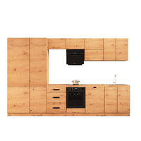 KÜCHENZEILE 360 cm - Langen KL19-M360 - in Artisan Eiche - Schwarz/Eiche Artisan, Holz/Metall (360/212/58cm)