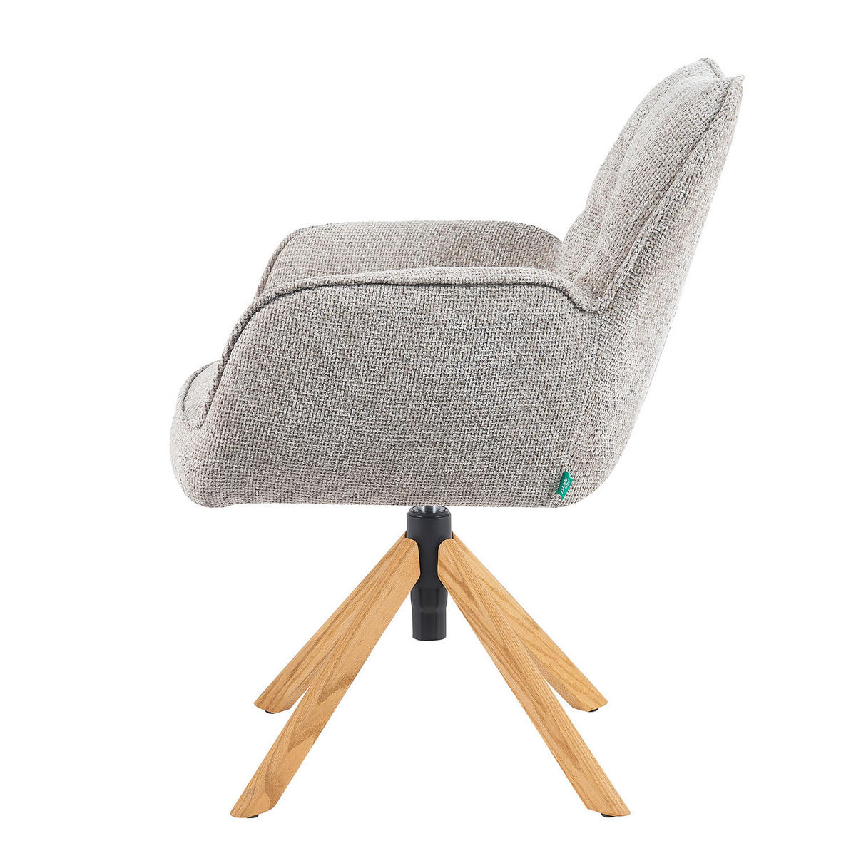 BÜROSTUHL Mika-Keno - Honigeiche/Hellgrau, Eichenholz/Holz (59/85/66cm) - DUBI Möbel