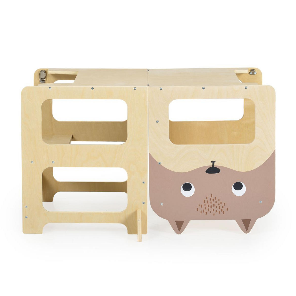 LERNTURM 24446 3 in 1 braun 41,5 x 39 cm, Lernturm, Schreibtisch, Bank, Zeichentafel, Holz - Braun, Holz (39/92/41cm) - Moni