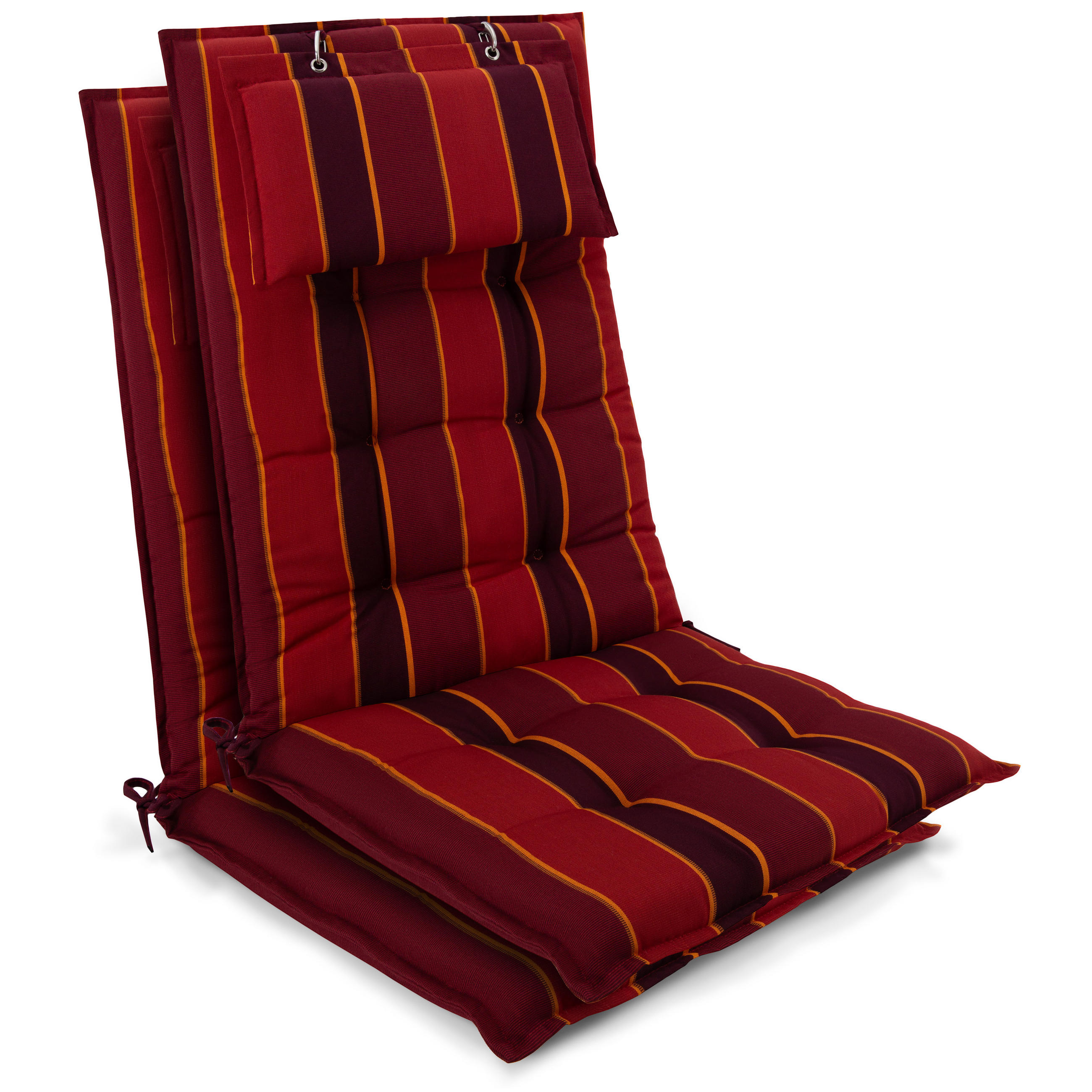 HOCHLEHNER Sun-HL 119x50x8cm Rot-Anthrazit-Gestreift (2tlg) - Dunkelrot, Textil (50/120cm) - Beautissu 