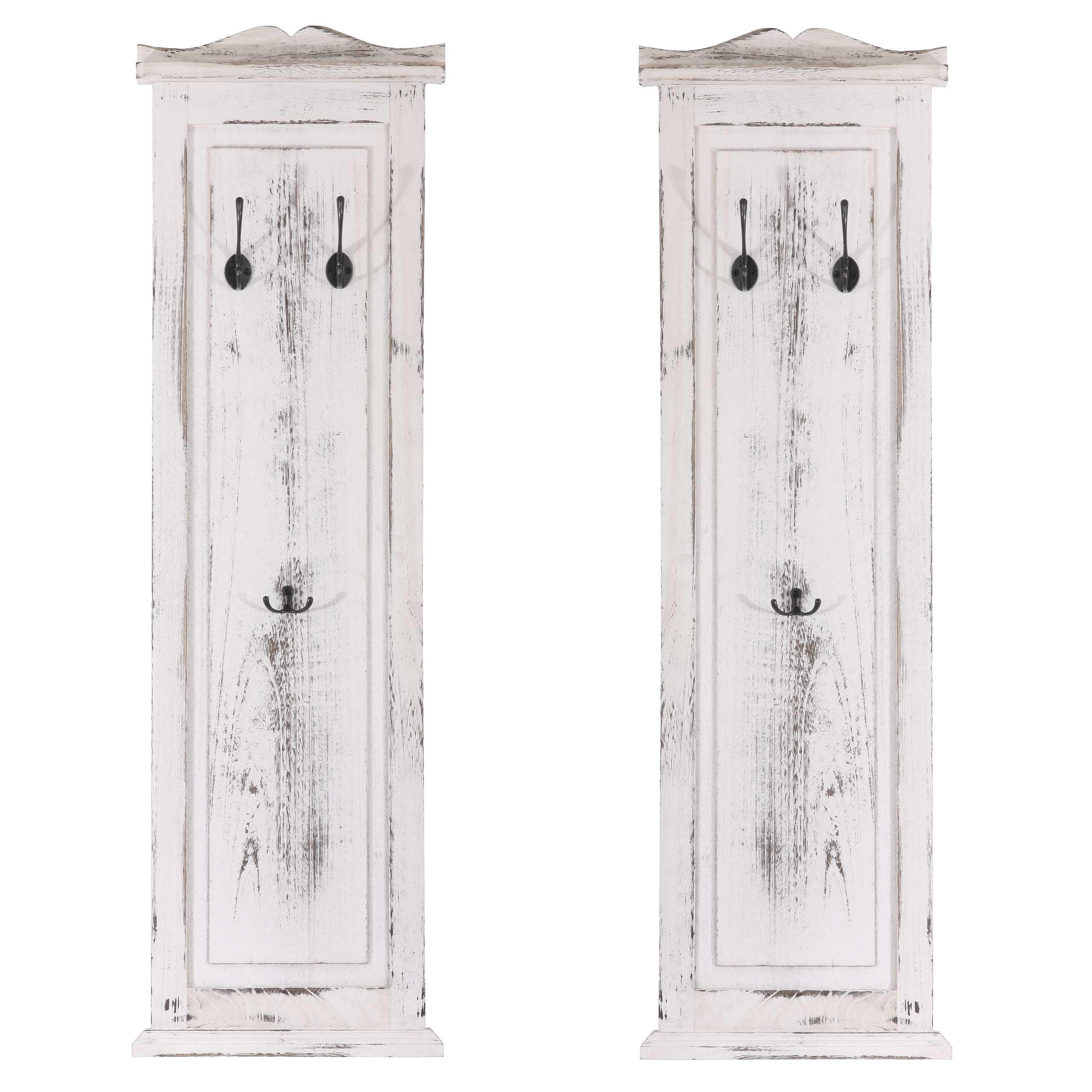WANDGARDEROBE Weiß 2er-Set - Weiß, Holz (28/109/5cm) - MCW