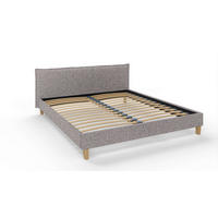 POLSTERBETT Arles 180/200 cm Boucle Stoff - Hellbraun/Grau, Holz/Textil (180/200cm) - S-Style Möbel