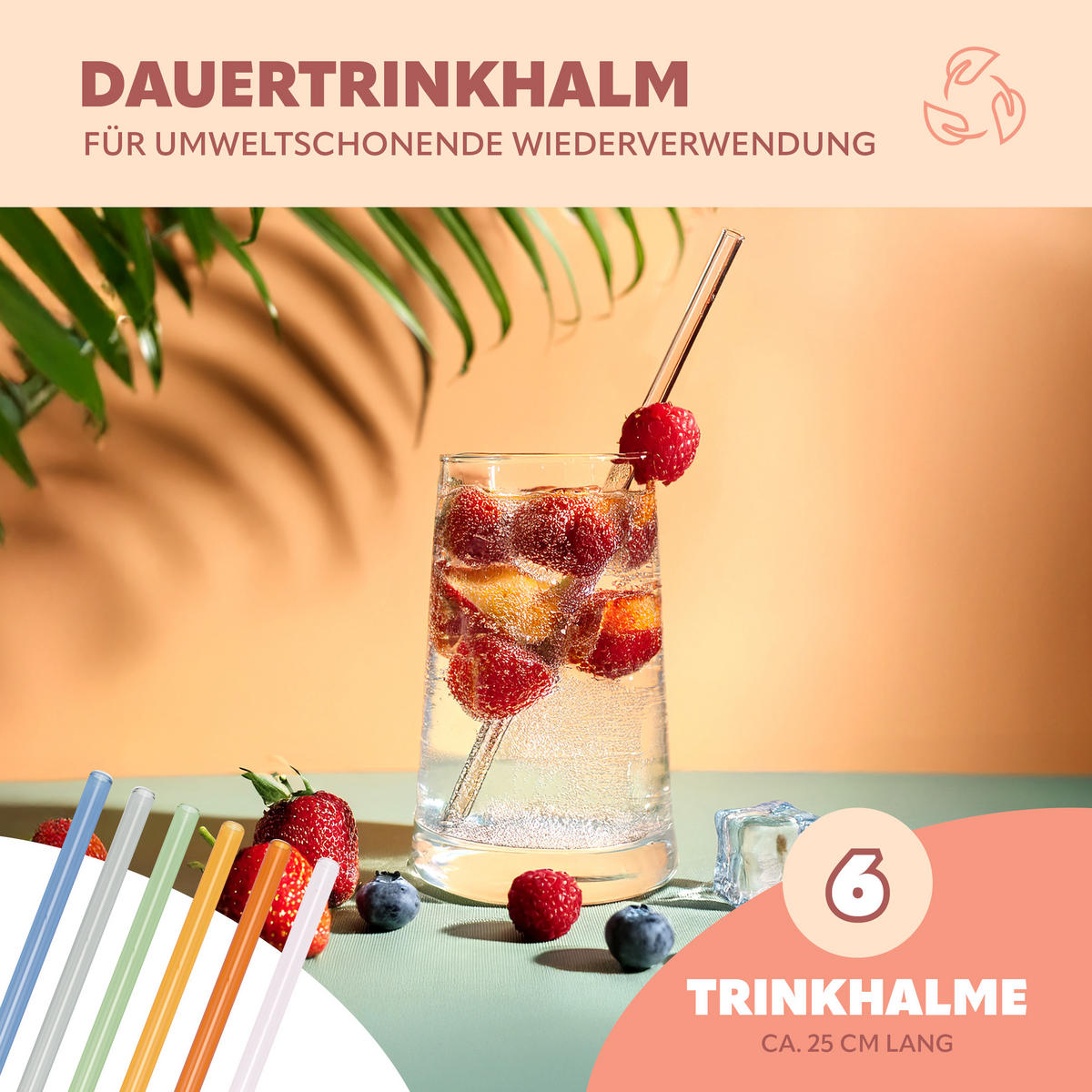 GLAS-TRINKHALME, bunt, Borosilikatglas - Multicolor, Glas (0.8/25cm) - bremermann