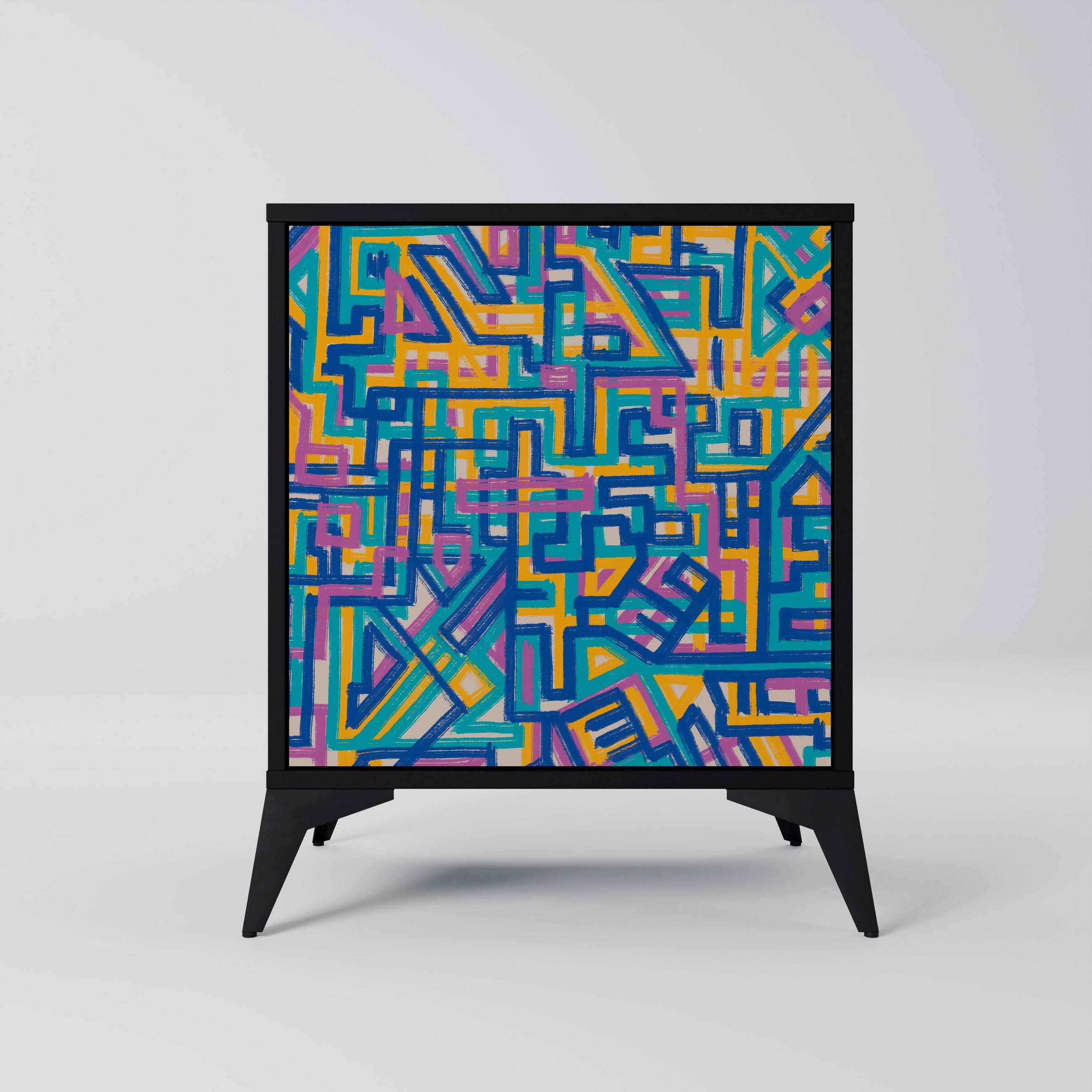 SpaceRebels Sideboard Schwarz 57.5x70.5x42 cm