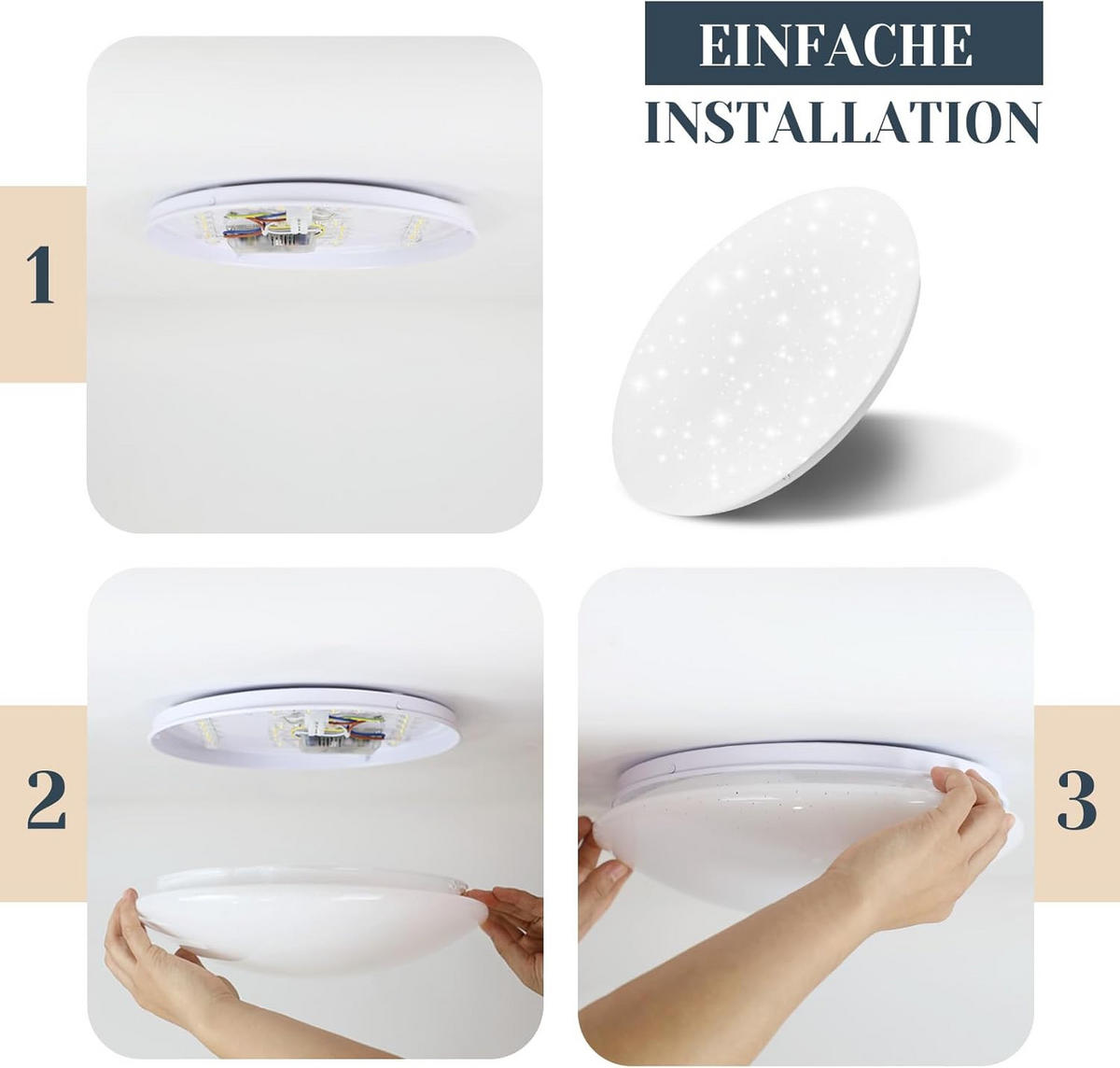 LED-DECKENLEUCHTE Windrunne 25.2/25.2/5.7cm - Weiß, Metall (25.2/25.2/5.7cm) - ZMH