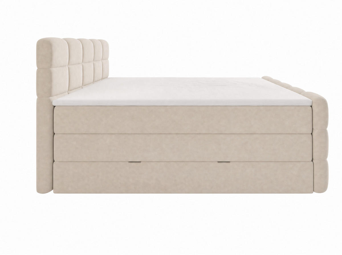 BOXSPRINGBETT Carenzo 2 Beige 200/200 cm H2/H3 mit premium Topper - Beige, Textil (200/200cm) - wonello