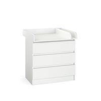 KOMODA ZA PRESVLAČENJE Emma Bijela 80 x 87 cm s 3 ladice - bijela, drvni materijal (80/87/76cm) - Vicco