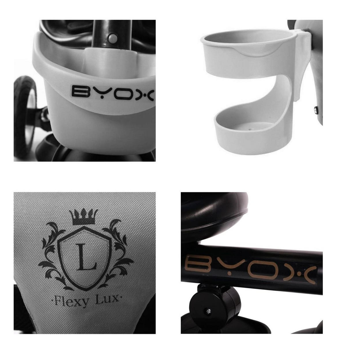 DREIRAD Flexy Lux 3 in 1 türkis Tricycle klappbar, Gummireifen, drehbarer Sitz - Grün, Metall (75/52/110cm)