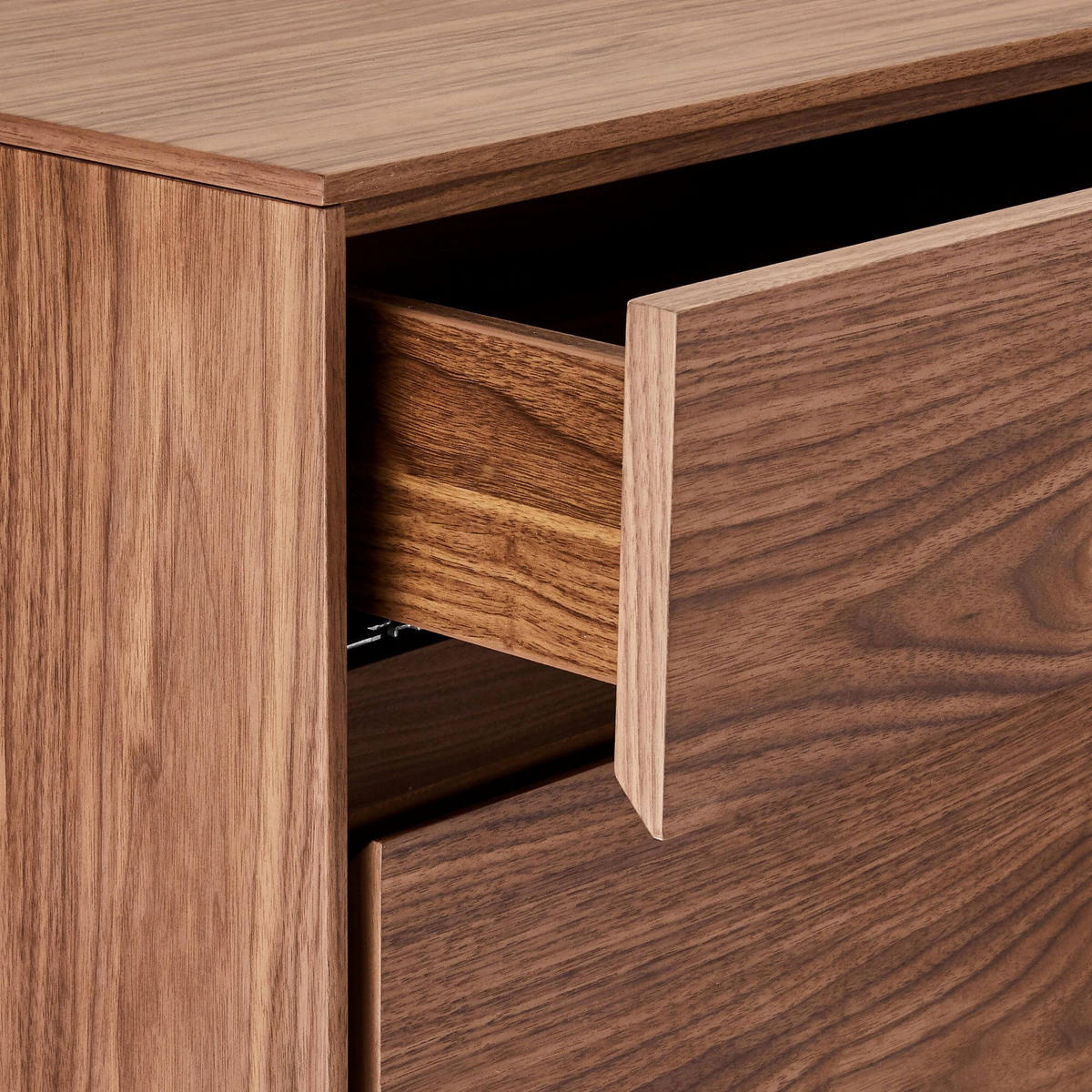 SIDEBOARD Amerikanisches Walnussfurnier - Walnussfarben/Schwarz, Holzwerkstoff/Metall (205/82/45cm) - Furnhouse