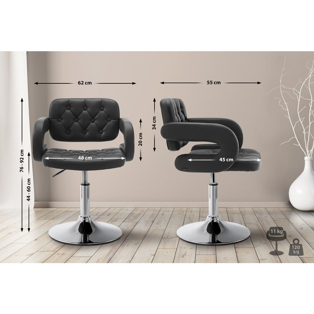 Thumbnail - CLP Sessel, Schwarz, Textil, 62x76x55 cm, Esszimmer, Stühle, Esszimmerstühle, Vierfußstühle