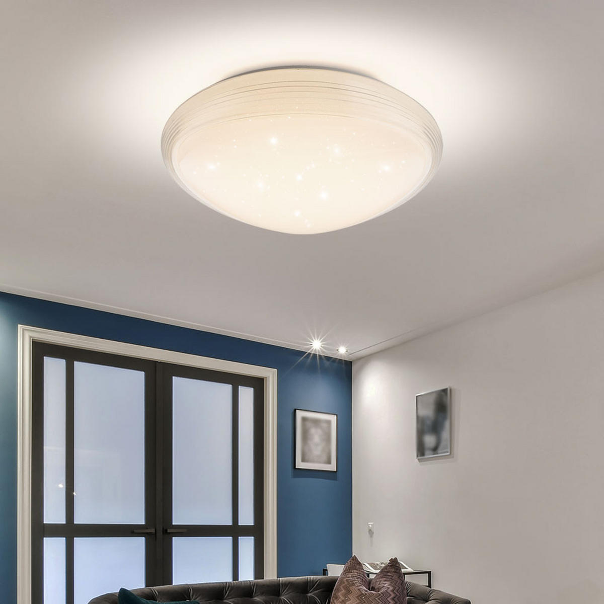 LED DECKENLEUCHTE LUCAS Weiß Opal - Weiß, Metall (55/55/10cm)