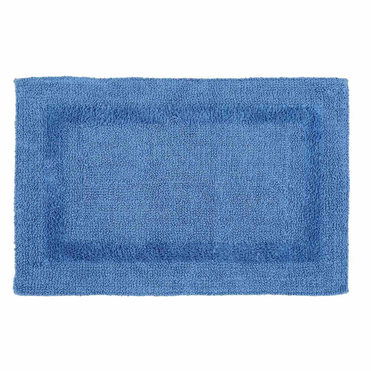 BADEMATTE 50/80 cm, 100% Baumwolle, wendbar - Blau, Textil (50/80cm) - Homescapes