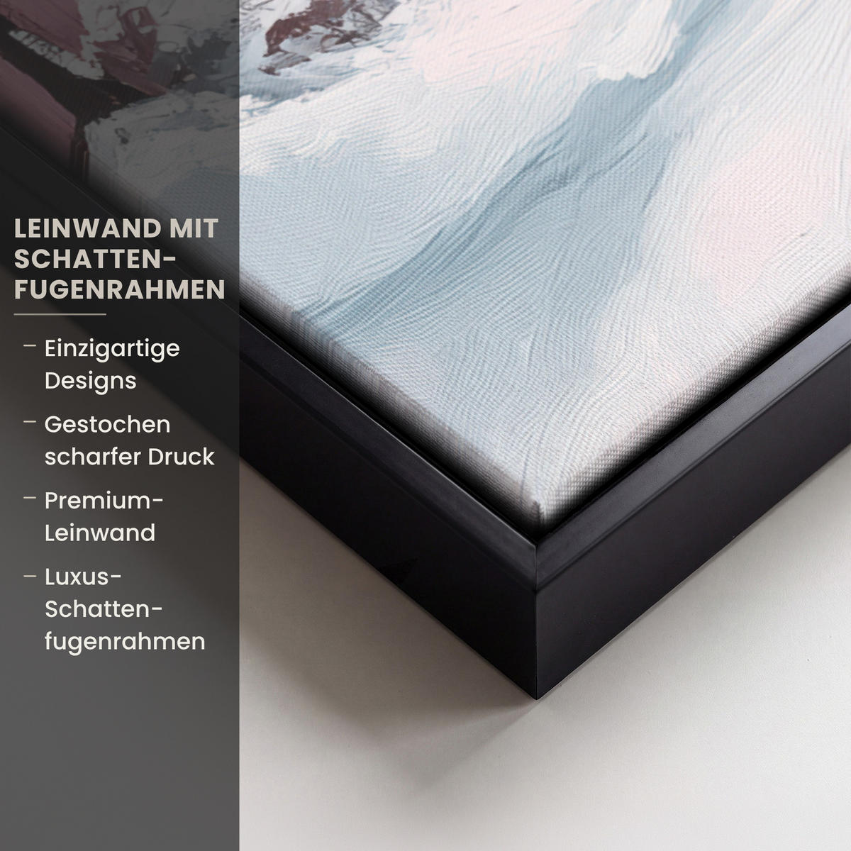 LEINWAND Bilder mit Rahmen - Weihnachtsdorf - Rosa - Winter - Schnee - Häuser - 50x50 - Altrosa, Textil (50/50cm) - MuchoWow