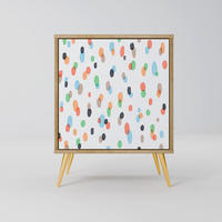 SIDEBOARD ENERGETIC SPOTS, Eichefarben, 57,5x42x75,5 cm, Goldfarbene Metallfüße - Eichefarben/Goldfarben, Holzwerkstoff/Metall (57.5/75.5/42cm) - SpaceRebels