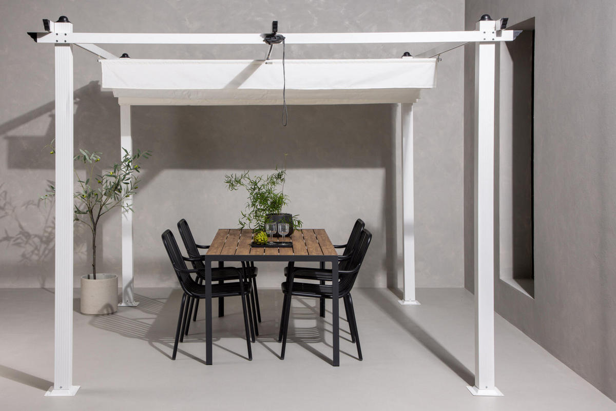 PERGOLA LAZIO Weiß 295x295x250 cm - Weiß, Metall (295/250/295cm) - FURNLUX