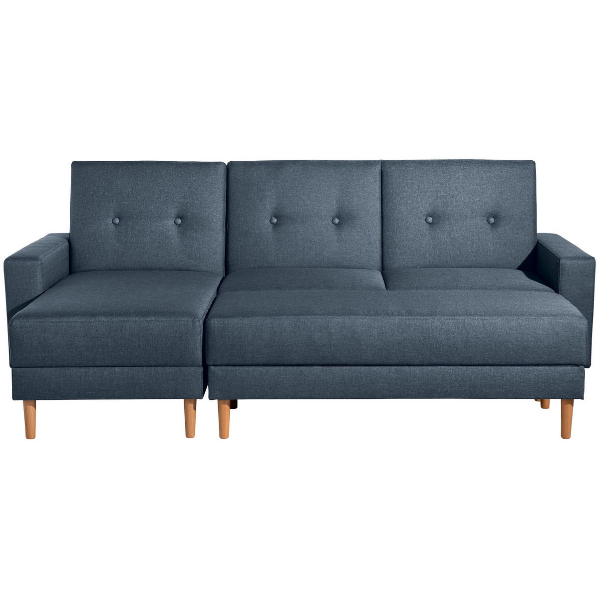 FUNKTIONSSOFA mit Hocker Kattie Flachgewebe blau - Blau, Kunststoff (144/230cm) - 58aufmkessel